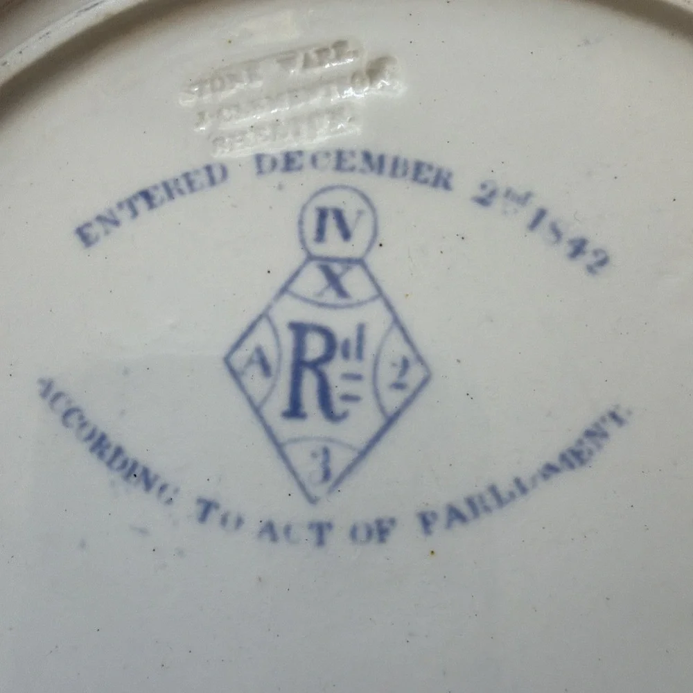 2 Antique J. Clementson Blue Transfrerware 